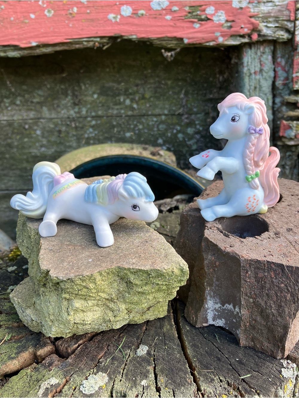 Rare Vintage My Little Pony First Born "Starbow" & "Bowtie" Porcelain Figurines